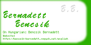 bernadett bencsik business card